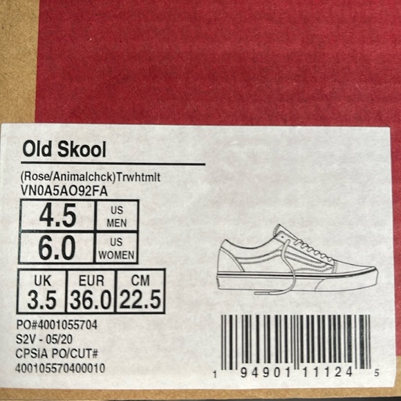 Vans Old Skool Rose/Animal Check True White Multi WMNS - Picture 16 of 16